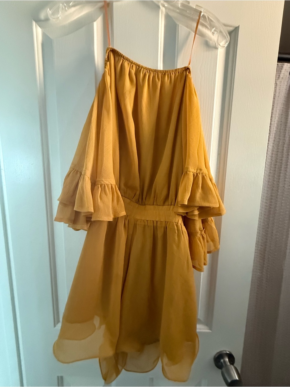 Endless Rose Yellow Off-Shoulder Ruffle Shorts - Picture 3 of 5